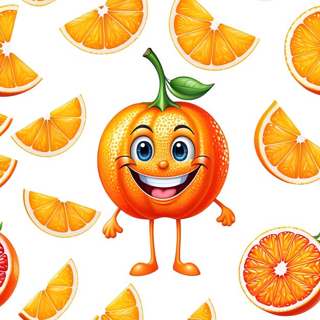 Foto la mascota del personaje de la fruta mandarina en fondo blanco