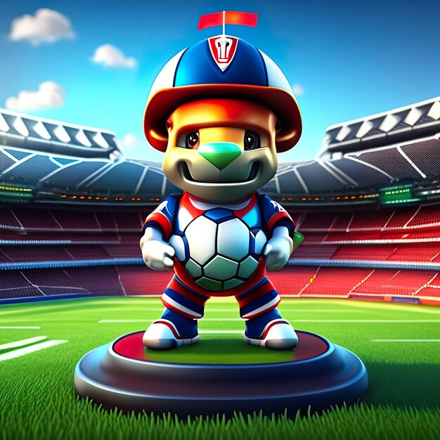 Mascota de personaje de fútbol en 3D IA generativa