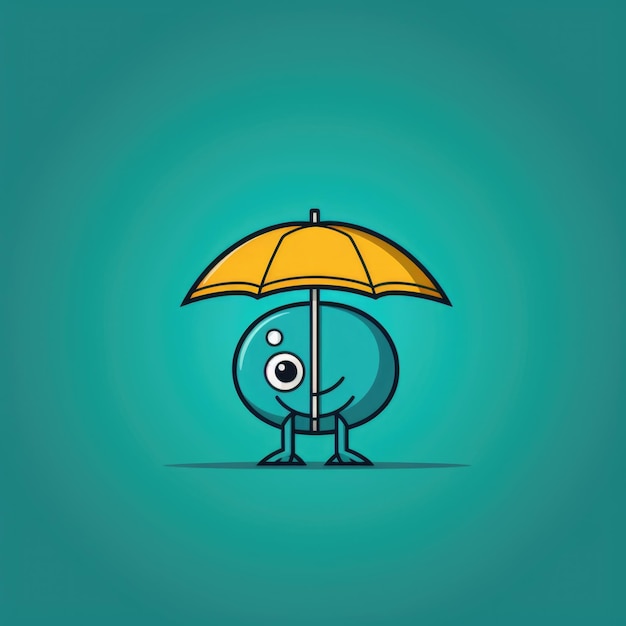 Mascota de sombrilla de playa para el logotipo de una empresa IA generativa