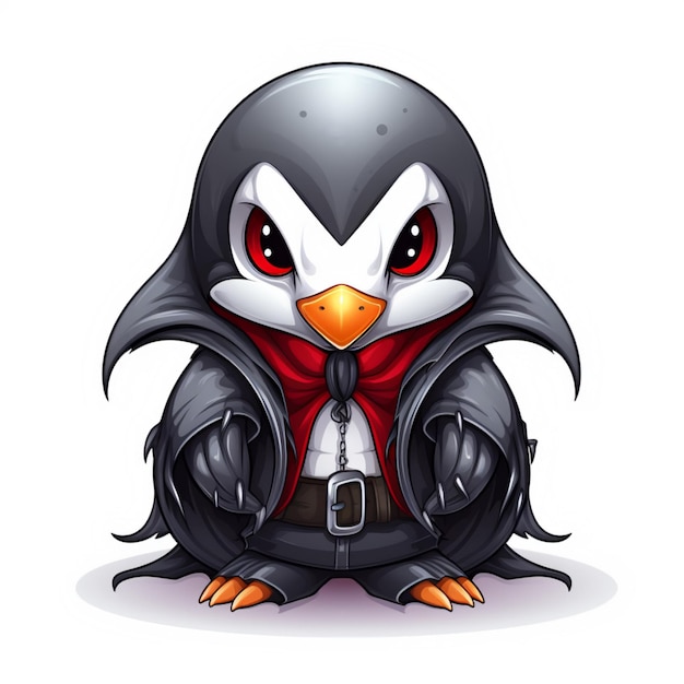 Mascote bonito Pinguim Vampiro