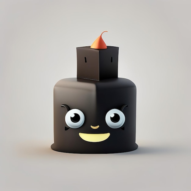 Mascote de bolo de aniversário minimalista Generative AI