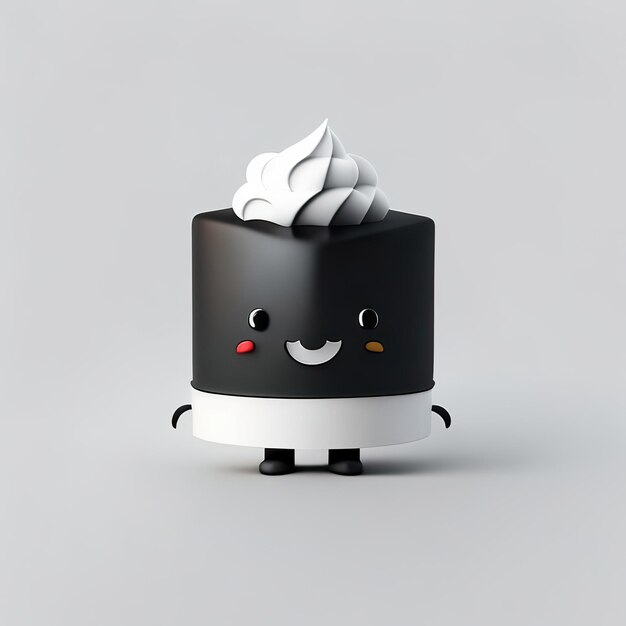 Foto mascote de bolo minimalista generative ai