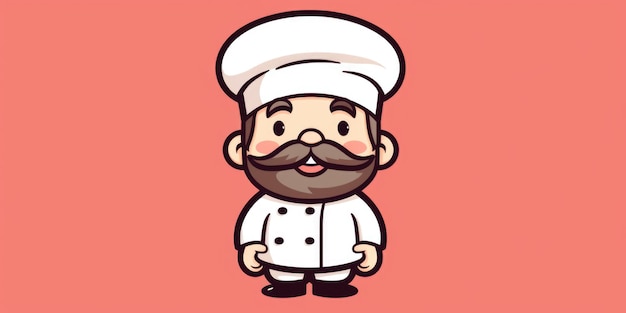 Foto mascote de chef para uma linha de arte de logotipo da empresa ai gerativa