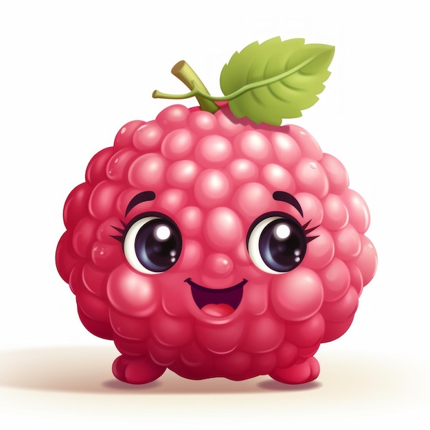 Mascote de desenho animado da Happy Raspberry