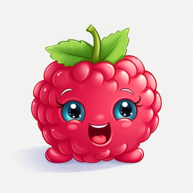 Mascote de desenho animado da Happy Raspberry