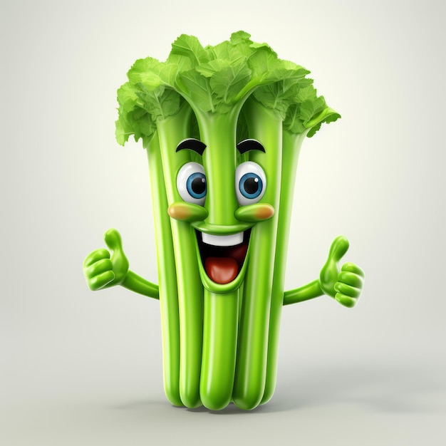 Mascote de desenho animado Happy Celery