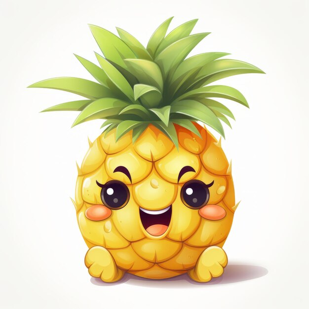 Mascote de desenho animado Happy Pineapple