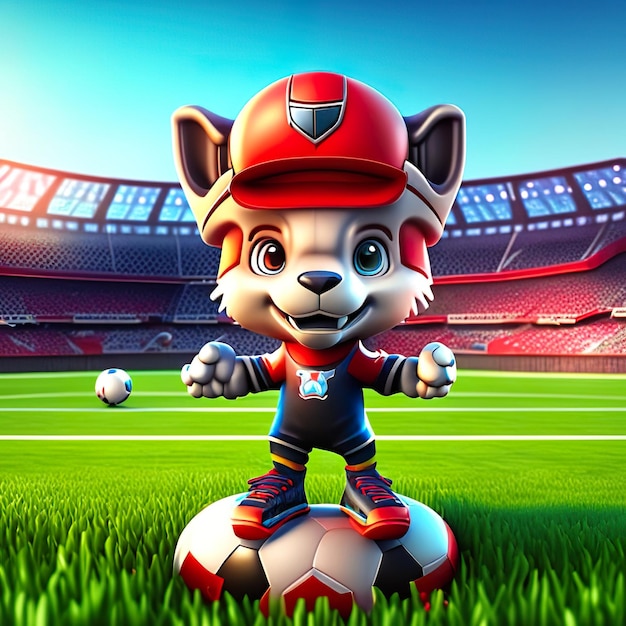 Foto mascote de personagem de futebol em 3d ia gerativa