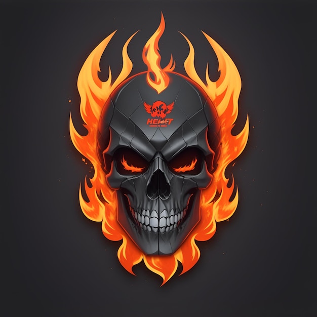 mascote de skull fire e logotipo de jogos de esportes gerado por IA