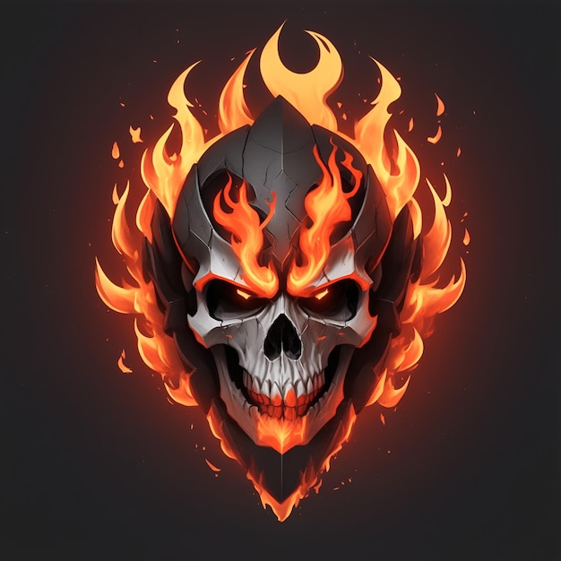 mascote de skull fire e logotipo de jogos de esportes gerado por IA