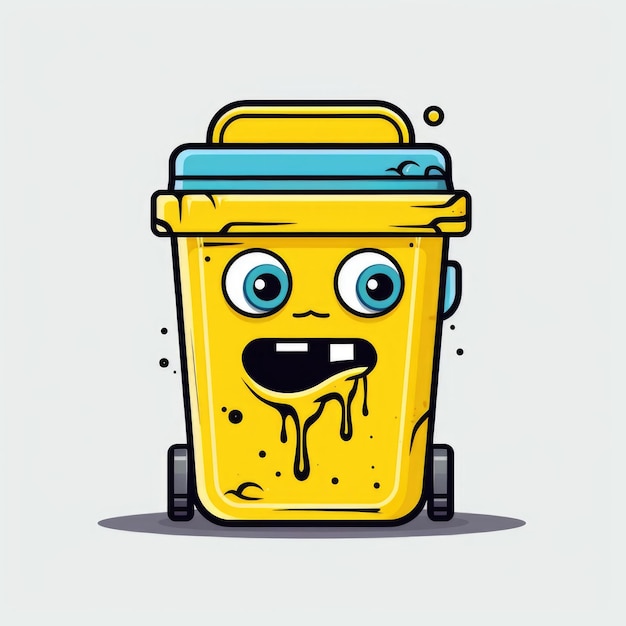 Mascote do contêiner de resíduos de risco biológico para o logotipo da empresa Generative AI