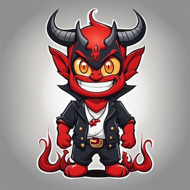 Foto mascote do diabo personagem ilustração do design da mascote