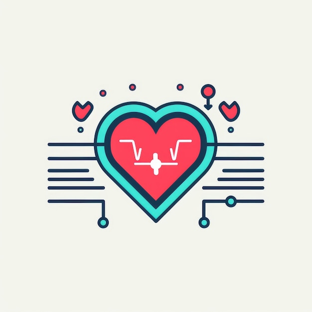 Foto mascote do eletrocardiograma de ecg para o logotipo da empresa generative ai