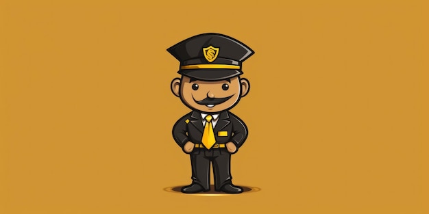 Mascote do oficial da lei para uma arte de linha do logotipo da empresa IA generativa