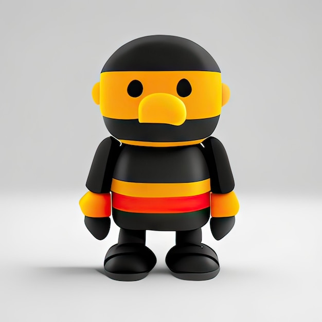 Mascote em cores amarelo preto e vermelho IA gerativa