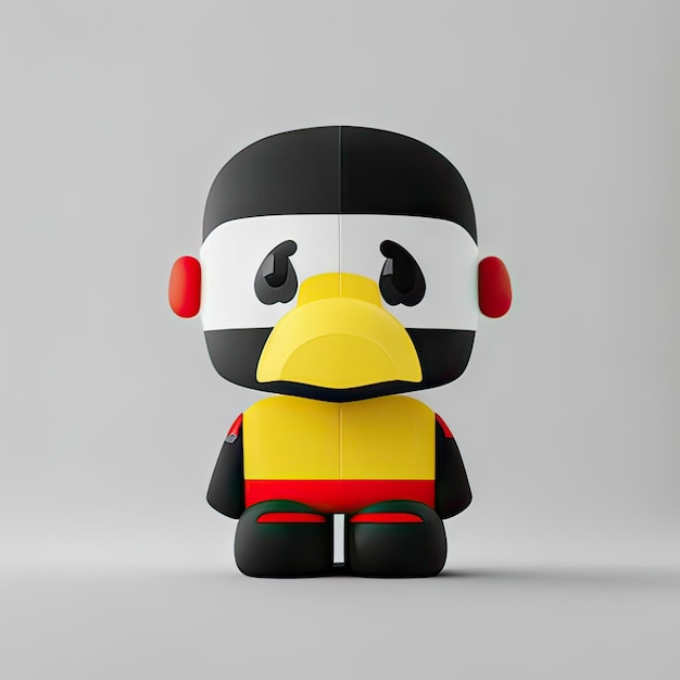 Mascote em cores amarelo preto e vermelho IA gerativa