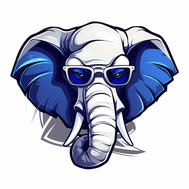 Mascote logotipo elefante fundo branco