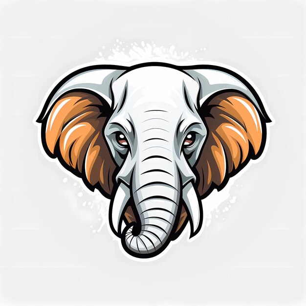 Mascote logotipo elefante fundo branco