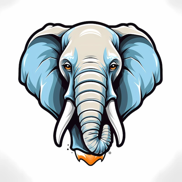 Mascote logotipo elefante fundo branco