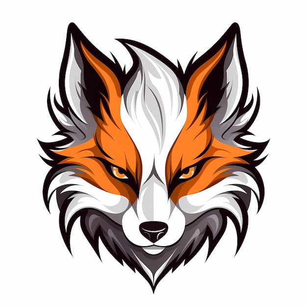 Mascote logotipo raposa fundo branco