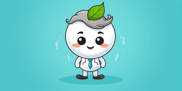 Mascote nutricionista para uma linha de arte de logotipo da empresa IA gerativa