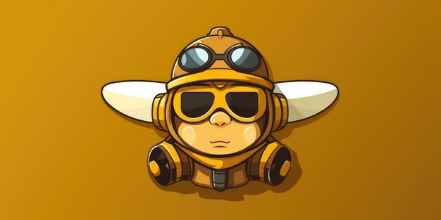 Mascote piloto para uma arte de linha de logotipo de empresa Generative AI