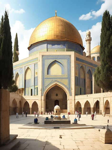 Foto masjid al aqsa hintergrund generative ki