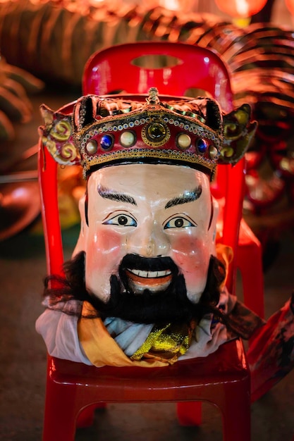 Maske chinesischer Smiley schwarzer Schnurrbart