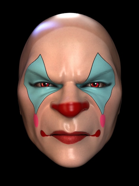 Maske des Bösewichts. 3D-Rendering