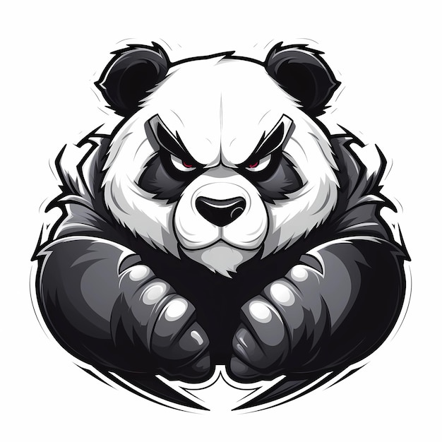 Maskottchen-Logo Panda weißer Hintergrund