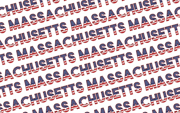 Massachusetts usa state stars and stripes hintergrund d-rendering