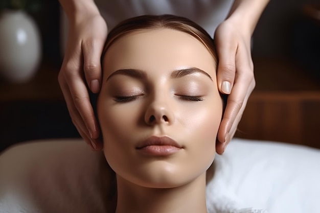 Massagem relaxante facial e na cabeça