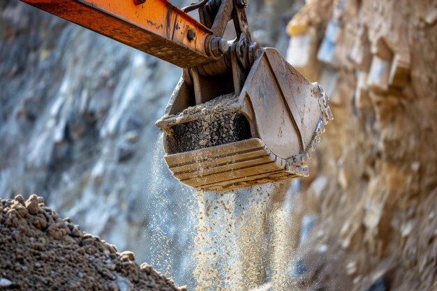 Foto massive maschinen im schmutz ein blick auf die baustelle