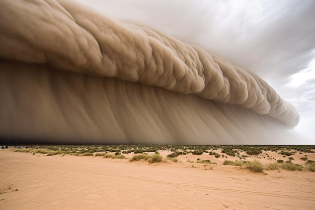 Massiver Sandsturm in der Wüste die Essenz der Natur und des Umweltbewusstseins Generative KI