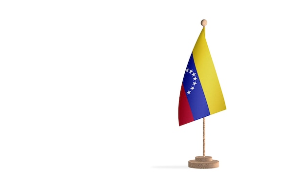 Mastro de bandeira da Venezuela com imagem de fundo de espaço em branco