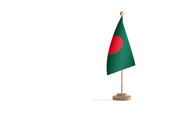 Mastro de bandeira de Bangladesh com imagem de fundo de espaço em branco