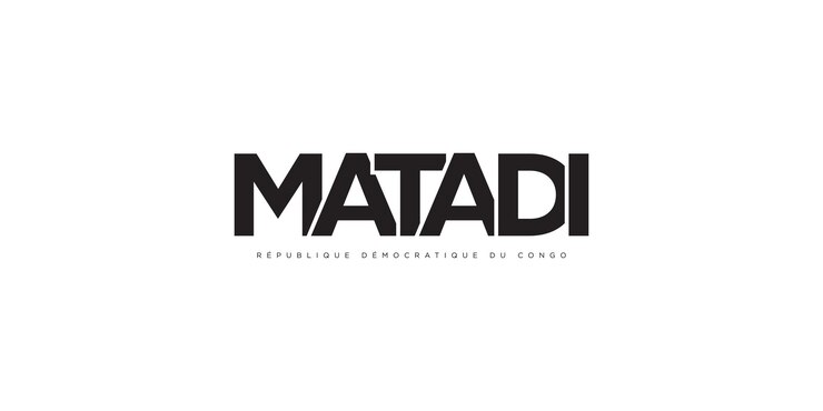 Foto matadi no emblema do congo o projeto apresenta uma ilustração vetorial de estilo geométrico com tipografia ousada em uma fonte moderna as letras gráficas do slogan