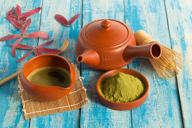 Matcha Grüner Tee und japanisches Tee-Set