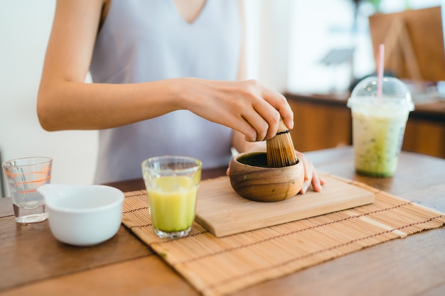 Foto matcha grüntee eis