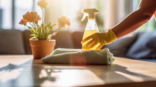 Materiais de limpeza a arte da senhora da limpeza em casa