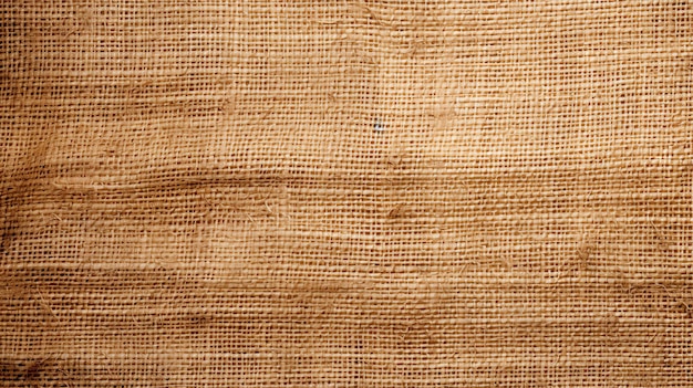 El material de la bolsa de arpillera beige en apuros proporciona una textura fibrosa vintage como telón de fondo artístico