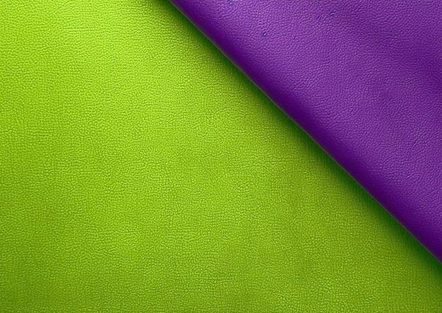 Material de cuero morado y verde con un borde morado.