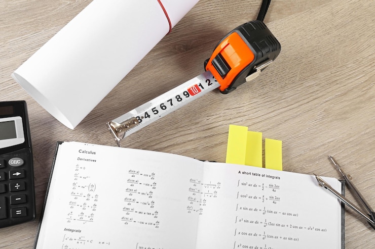 Foto material escolar e livro didático de matemática de perto