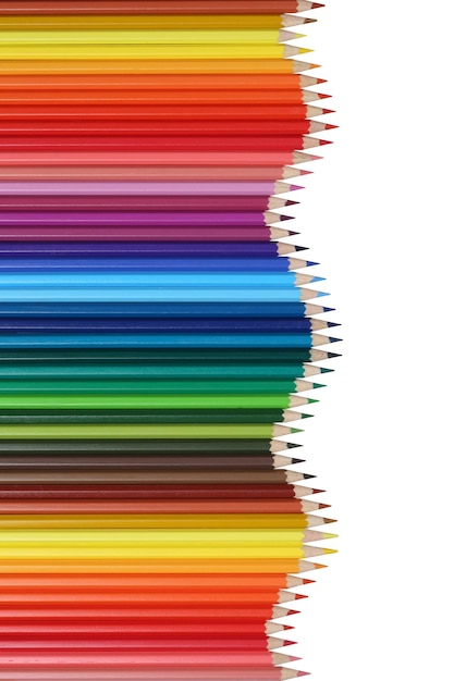 Material escolar lápis de cor formando um tópico de educação de onda