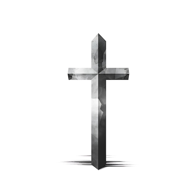 Foto material de hierro de la santa cruz simple con geometría minimalista de feliz domingo de palma marco arte de acuarela