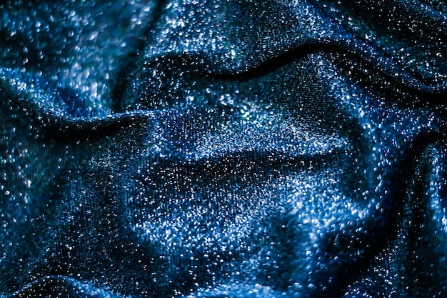 Material de tela brillante de lujo de fondo abstracto de brillo brillante de vacaciones azul para diseño de glamour e invitación festiva
