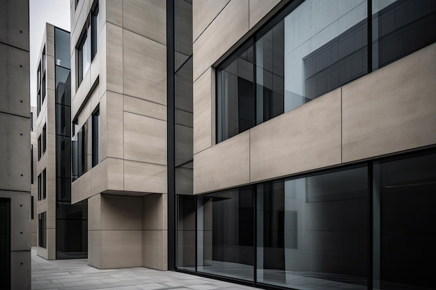 Materiales arquitectónicos y texturas de edificios modernos con un elegante diseño minimalista.