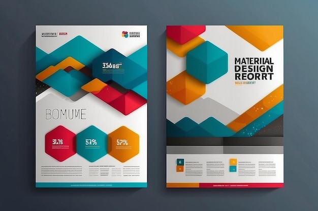 Materialgestaltung des Broschüresatzes Abstract des Jahresberichts horizontales Cover-Layout