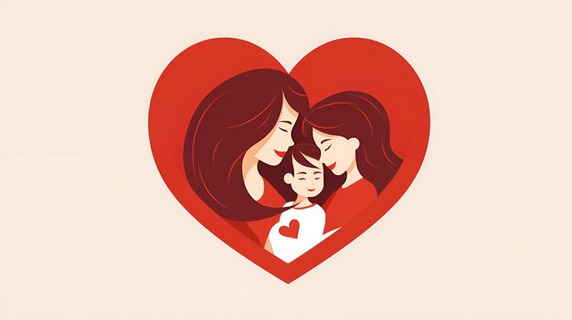 Foto maternal love mom39s love vector illustration in log style celebra o calor da maternidade em seus projetos por generative ai