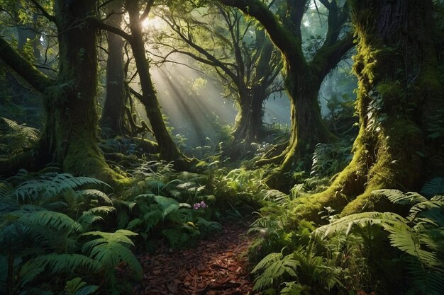 Foto el matorral del bosque encantado